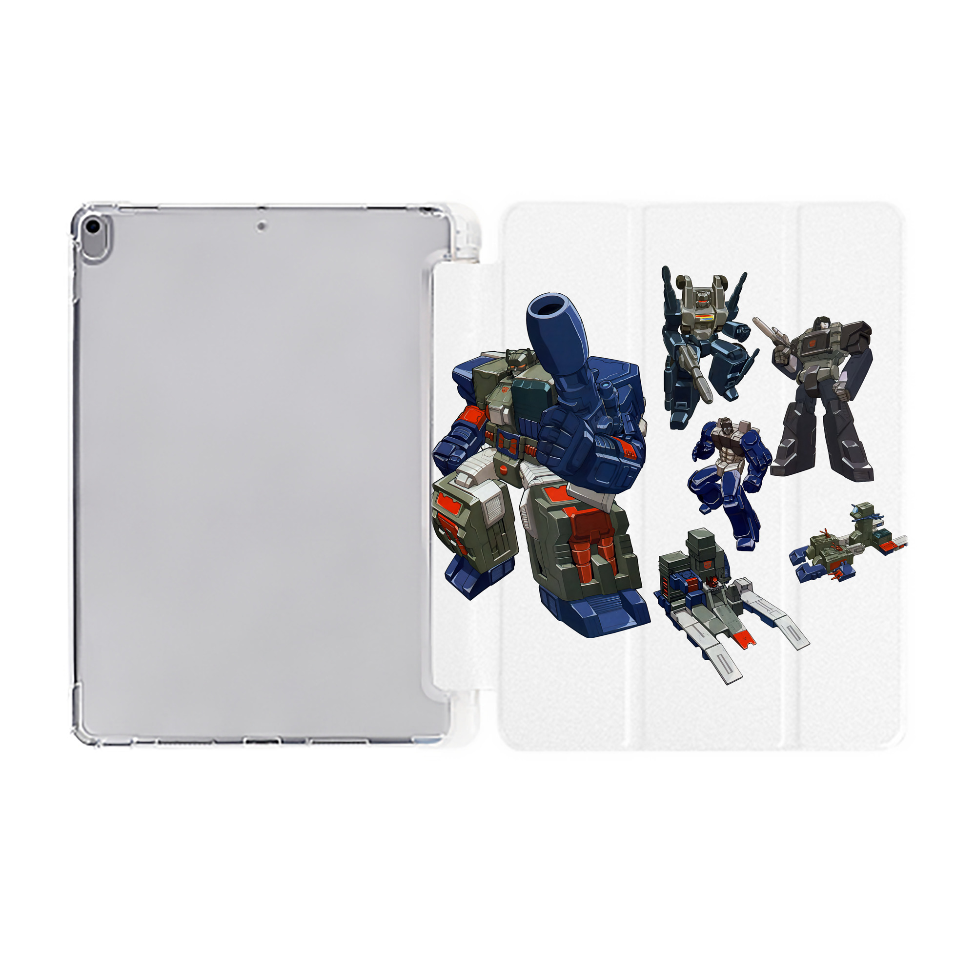 （画像用） Transformers トランスフォーマー IPad ケース ペン収納付き 三つ折りスタンド PUレザー×シリコン 対応機種9.5/10.5/10.9インチ